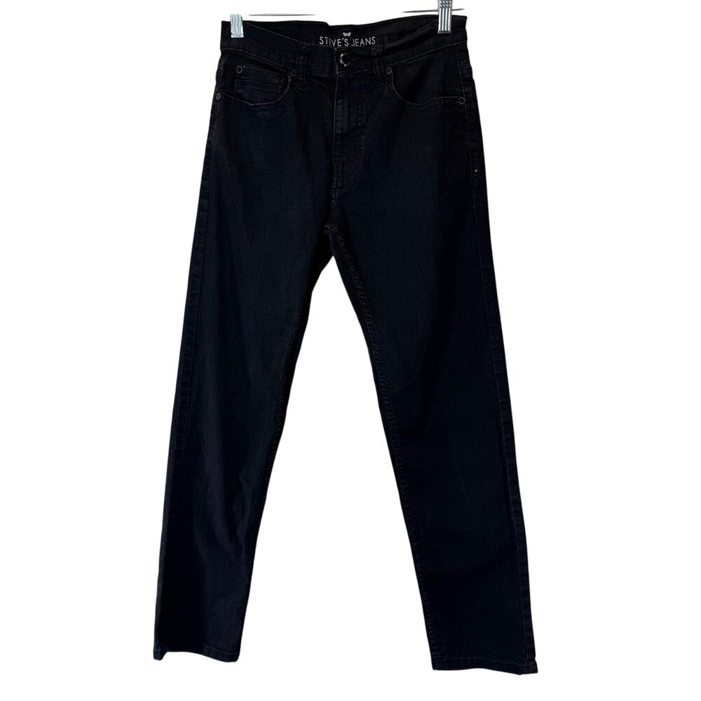 Steve's Jeans Women's Black Moto Style Stretch Straight Leg Size 14